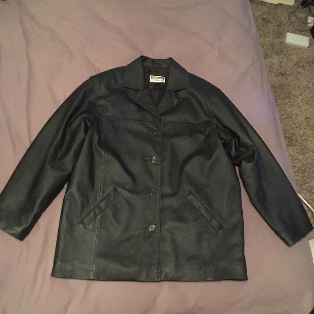 Fashion Elements Men’s 100% genuine leather jacket